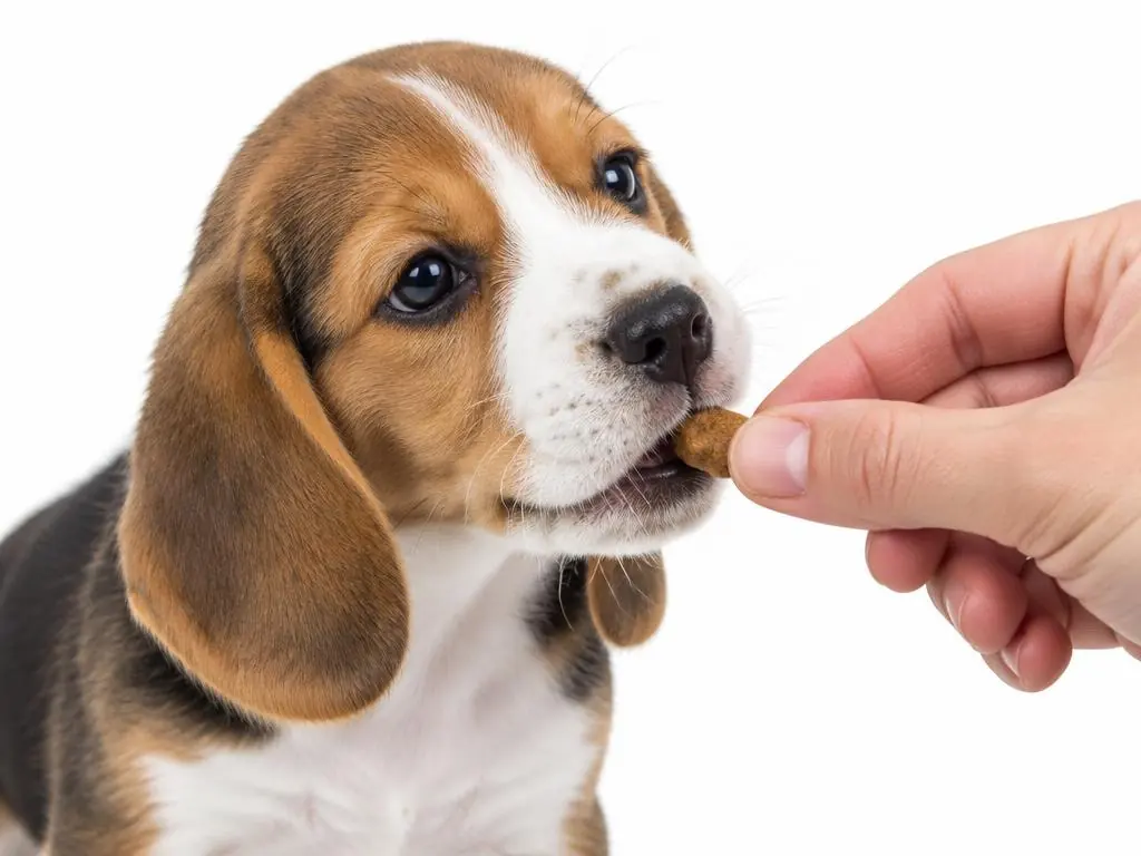 Puppy enjoying a FrostPawz treat